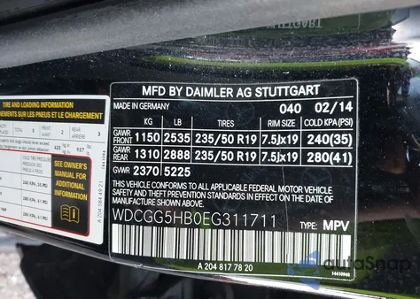 2014 Mercedes-Benz Glk 350 из США, поврежденный, VIN WDCGG5HB0EG311711